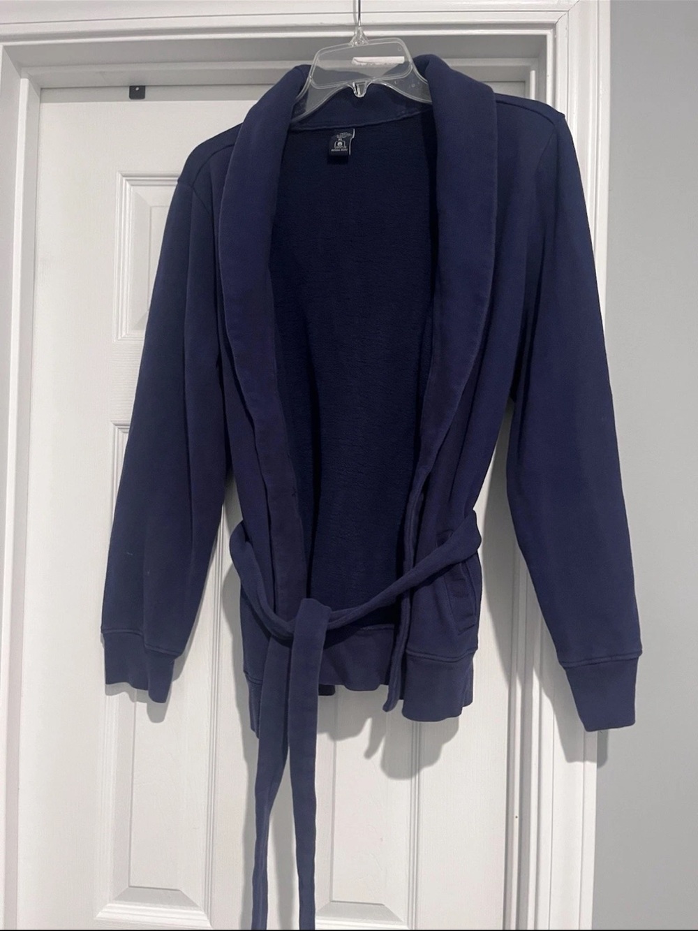 Izod Navy Shawl-Collar Tie-Waist sweater